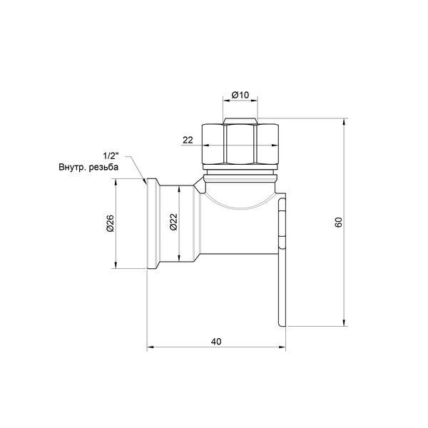 Кут обтискний SD Plus настінний 16х1/2" ВР SD162W1615 SD00002709 фото