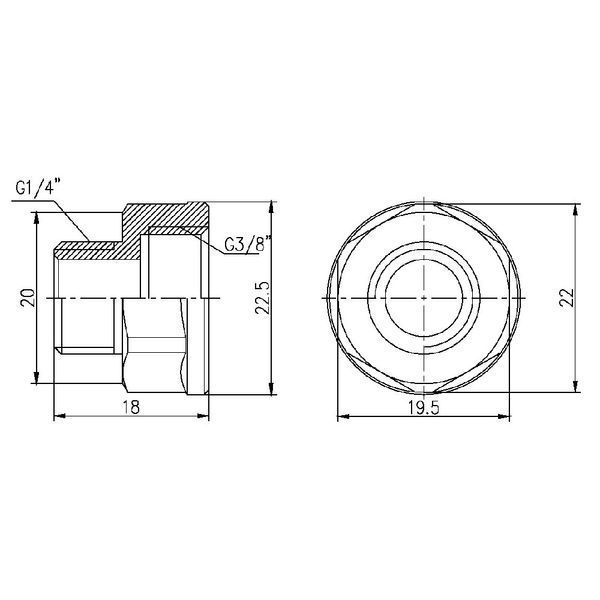 Перехід SD Forte 3/8"х3/4" ВЗ SF36096 SD00002618 фото