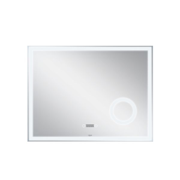 Дзеркало Qtap Stork 800х600 з LED-підсвічуванням Touch, лінза, цифровий годинник, диммер, рег. яскравості QT157814226080W SD00045741 фото