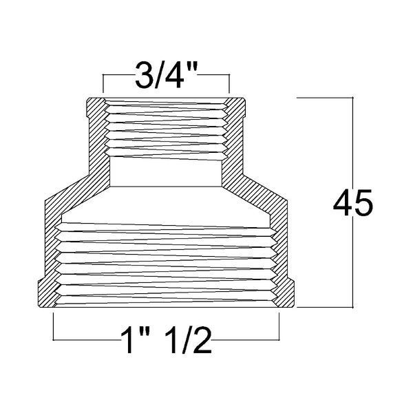 Муфта редукционная SD Forte 1" 1/2х3/4" ВВ SF3574020 SD00002549 фото