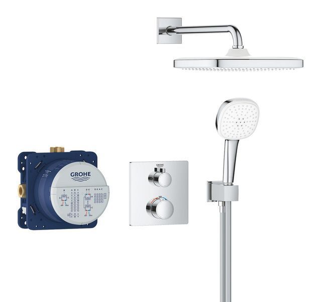 Душова система Grohe Grohtherm з термостатом для прихованого монтажу, хром (34871000) 34871000 фото