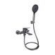 Смеситель для ванны Qtap Vlasta New (с душевым гарнитуром) QTVLA259GMB45643 Gunmetal Black PVD, однорычажный SD00051767 фото 1