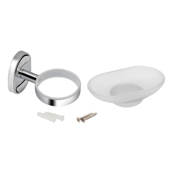Мильниця з тримачем Lidz Oreo 0201 настінна (матове скло) LDORE0201CRM22083 Chrome, для ванної кімнати SD00028180 фото