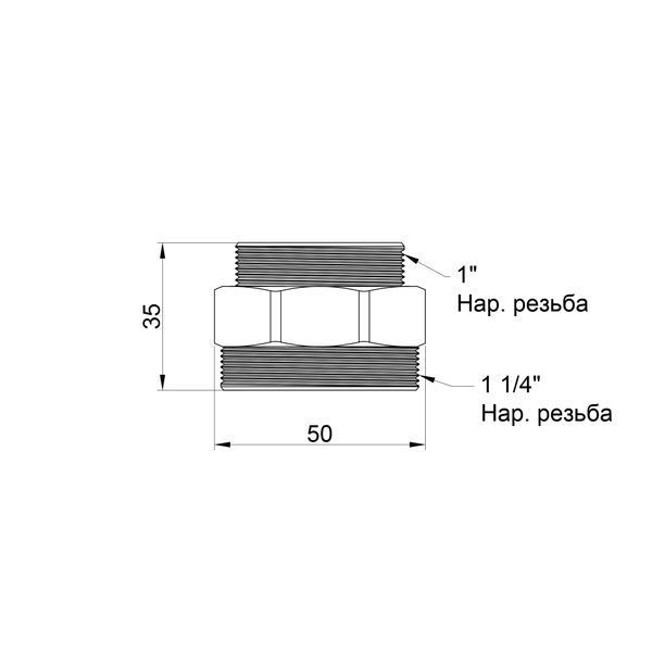 Ніпель SD Plus 1 1/4"х1" ЗР SD4083225 SD00047824 фото