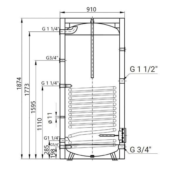 Водонагреватель косвенного нагрева Thermo Alliance KTA-01-750 0/3,19 кв. м SD00047381 фото