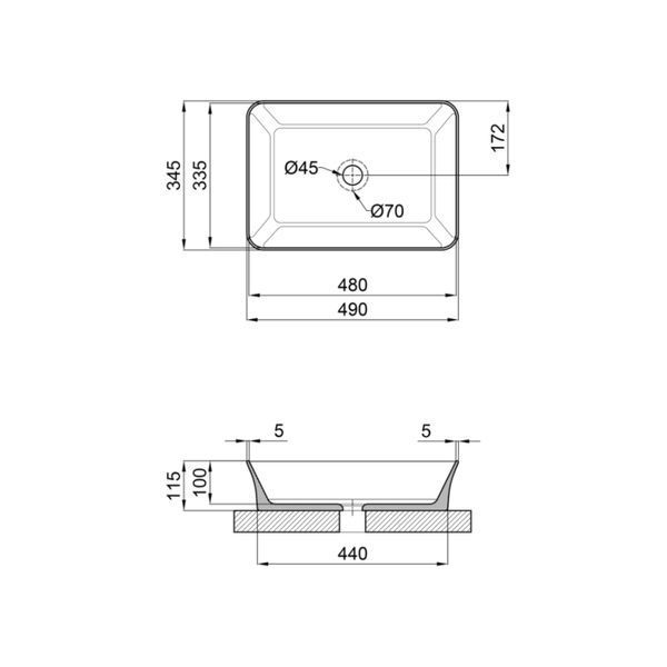 Раковина-чаша Qtap Virgo 490х350х110 White QT18112261WN SD00052921 фото