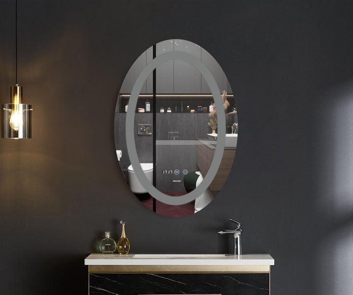 Дзеркало Mixxus Plain MV02-50x70 (годинник, LED-підсвічування, антизапотівка) (MI6010) MI6010 фото
