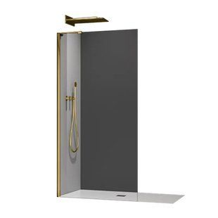 Душевая перегородка Koer SR SP02-100x200-TR-12 Walk-In, стекло 8мм, матовое золото (KR5396) KR5396 фото