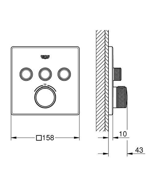 Душевая система скрытого монтажа Grohe Grohtherm Smartcontrol с термостатом, хром (26405SC2) 26405SC2 фото