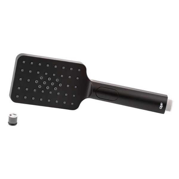 Лейка для ручного душа Qtap Rucni 120х80 мм прямоугольная QTRUCA121N3KBB Black Matt, 3 режима струи, ABS пластик SD00041919 фото