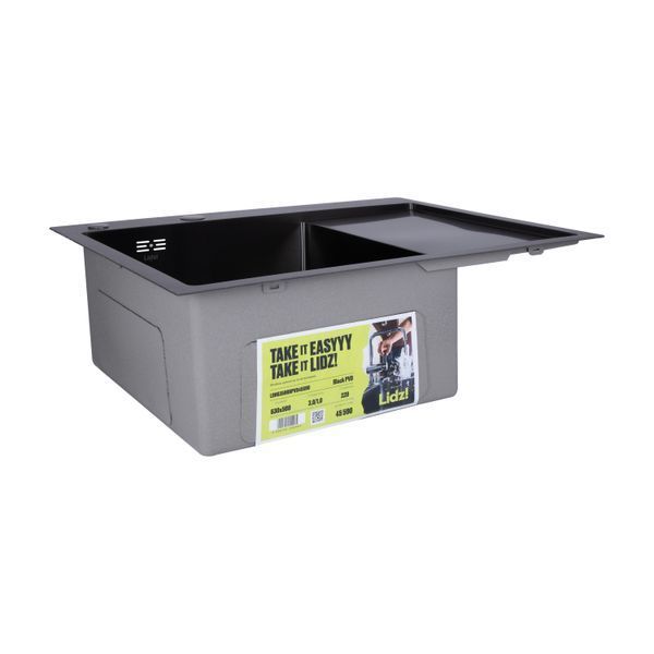 Мийка для кухні інтегрована Lidz Handmade H6350BR крило праворуч (LDH6350BRPVD45590) Brushed Black PVD 3,0/1,0 мм SD00051714 фото