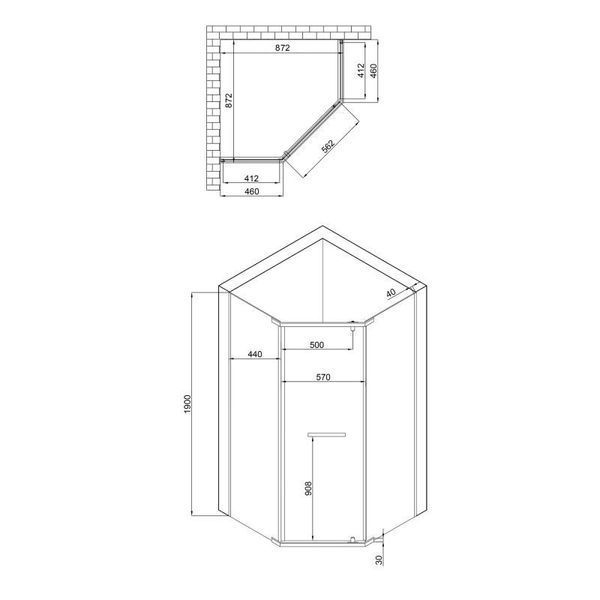 Душевая кабина Lidz Dozorca SC90x90.CRM.LOW.TR, стекло прозрачное 6 мм без поддона SD00047604 фото