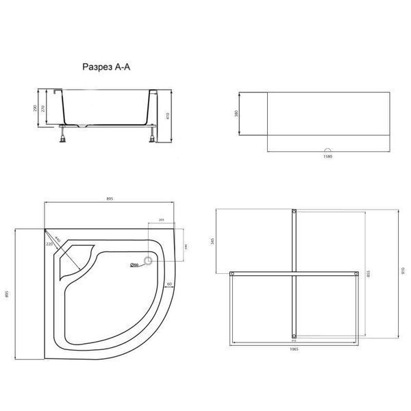Душовий піддон Lidz KAPIELKA ST90x90x41 SD00050481 фото