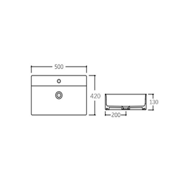 Раковина Qtap Nando LT 500х420х130 Matt black QT12112173SMBMBN SD00052920 фото