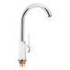 Змішувач для кухні Qtap Grand QTGRAWCR007F Chrome/White, одноважільний, поворотний вилив SD00039613 фото 1