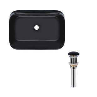 Комплект Qtap Scorpio: Раковина накладна прамокутна 550х390х120 мм Matt Black + Донний клапан PU03 SD00053422 фото