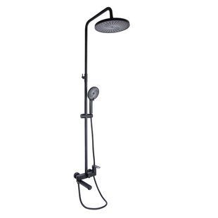 Душова система універсальна Qtap Jay на три споживача (з виливом) QTJAY111BLM45549 Black Matt, Одноважільний змішувач SD00051673 фото