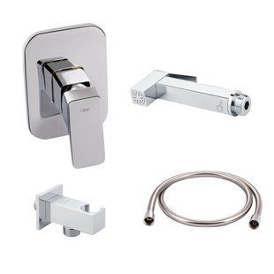 Комплект для душу Qtap Chrome: Змішувач QTNAM6025102NC + Шланг QTHADPVC120C + Лійка QTCRMB120 + Підключення QTCRMBH130 SD00053674 фото