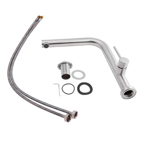 Смеситель для кухни Qtap Zdenek QTZDN9032103FC Brushed Nickel PVD, однорычажный, поворотный излив SD00042912 фото