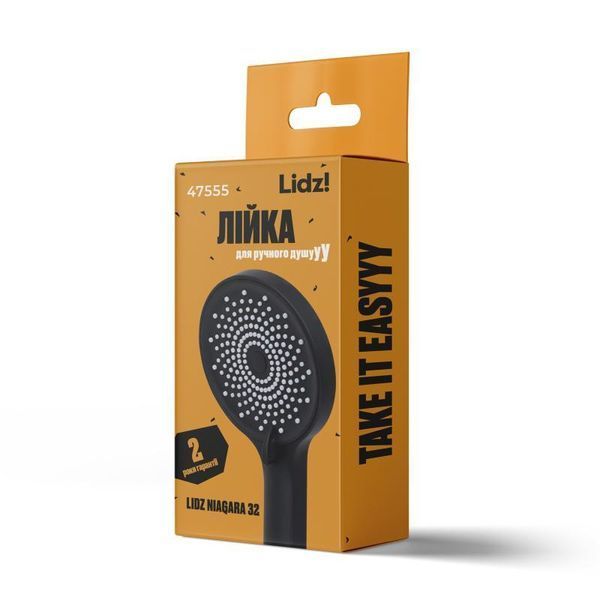 Лейка для ручного душа Lidz Niagara 32 120 мм круглая LDNIA32BLM47555 Matt Black, 3 режима работы SD00053679 фото