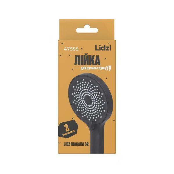 Лейка для ручного душа Lidz Niagara 32 120 мм круглая LDNIA32BLM47555 Matt Black, 3 режима работы SD00053679 фото