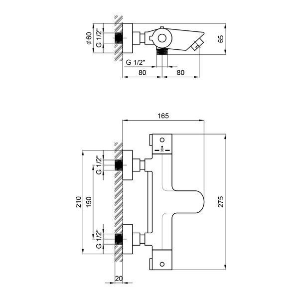 Смеситель для ванны Qtap Inspai-Therm термостатический QTINSCRMT300800 Chrome SD00047504 фото