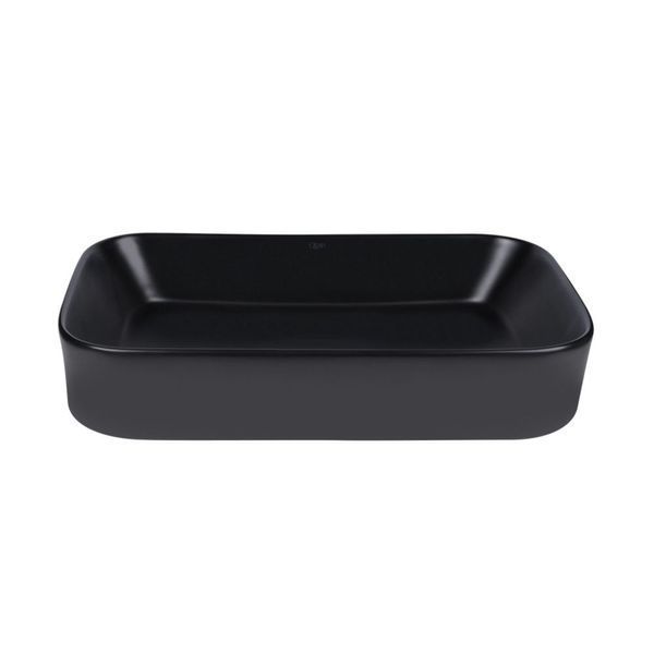 Комплект Qtap Scorpio: Раковина накладная прямоугольная 550х390х120 мм Matt Black + Донный клапан PU03 SD00053422 фото