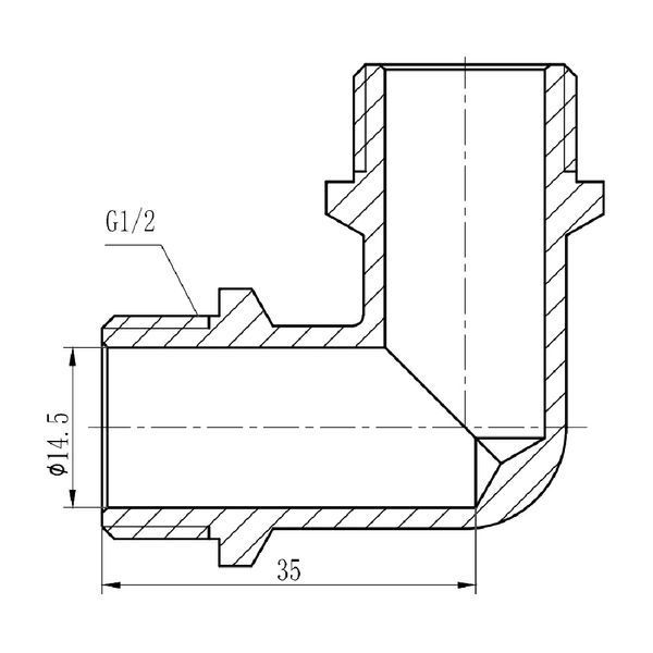 Кут SD Forte 1/2" ЗЗ хром SF373H15 SD00002716 фото