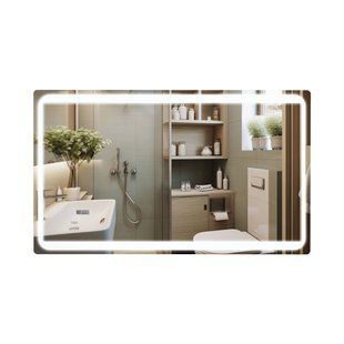 Зеркало Qtap Mideya 1000х600 с LED-подсветкой Touch, с антизапотеванием, с часами, диммером, рег. яркости QT2078NCF10060W SD00051754 фото