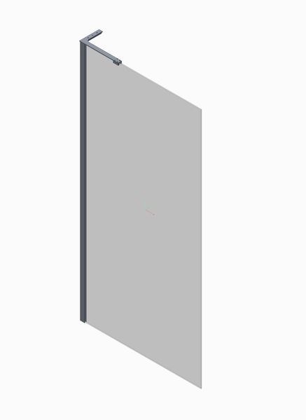 Душова перегородка Koer SR SP02 Walk-In 100x200, скло 8мм, графіт, Easy Clean (KR5397) KR5397 фото