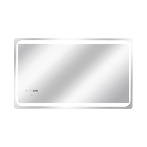 Дзеркало Qtap Mideya 1000х600 з LED-підсвічуванням Touch, з антизапітнінням, годинником, диммером, рег. яскравості QT2078NCF10060W SD00051754 фото