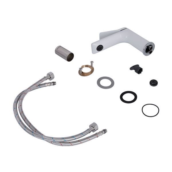 Смеситель для раковины Qtap Presto QTPRE270CRW45576 Chrome/White, однорычажный, глянцевая поверхность SD00051700 фото