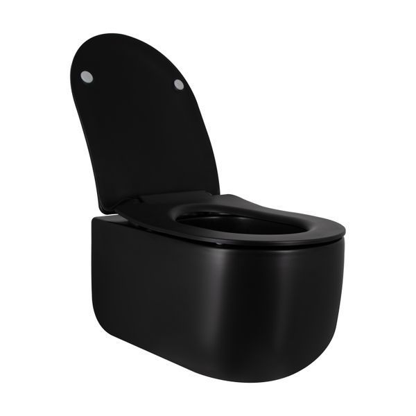 Унітаз підвісний Qtap Taurus безобідковий з сидінням Soft-close QT2433084EUQMB SD00051553 фото