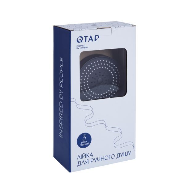 Лейка для ручного душа Qtap Rucni D 130 мм круглая QTRUC125BLM45951 Черный Мат, 3 режима, ABS пластик SD00052075 фото
