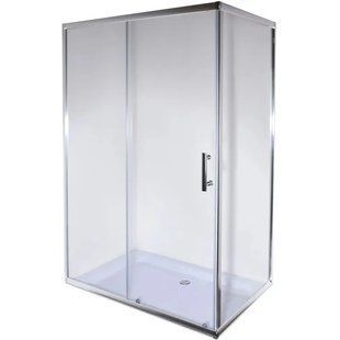 Душова кабіна Mixxus HARD SC01-100x80 без піддона, хром, 5мм скло, розсувні двері (MI6911) MI6911 фото