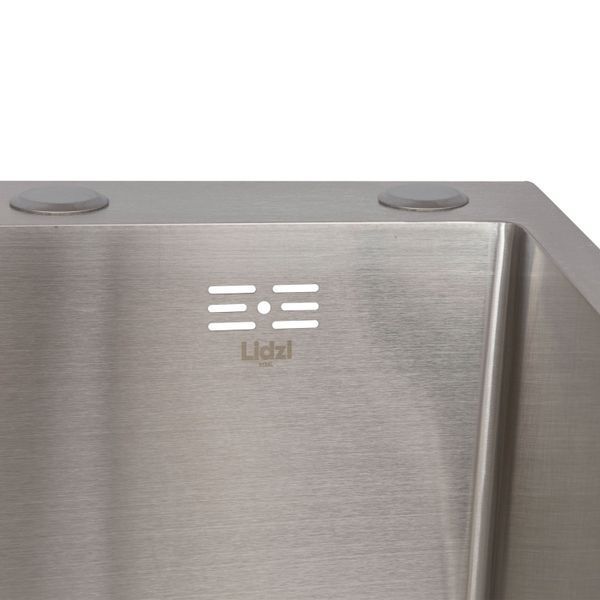 Мийка для кухні інтегрована Lidz Handmade H6350L крило ліворуч (LDH6350BRUL45588) Brushed Steel 3,0/1,0 мм SD00051712 фото