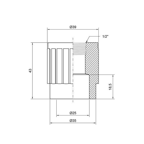 Муфта PPR Thermo Alliance 25х1/2" ВР SD00029330 фото