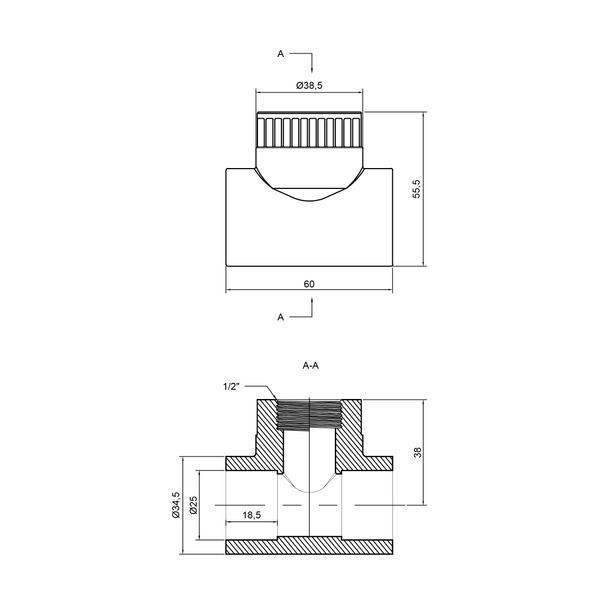 Трійник PPR Thermo Alliance 25х1/2"х25 ВР SD00029387 фото