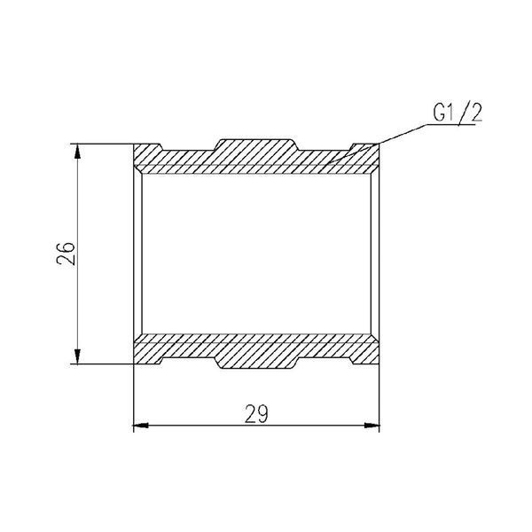 Муфта SD Forte 1/2" ВВ хром SF356H15 SD00002565 фото