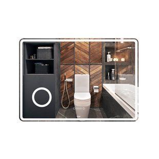 Дзеркало Qtap Crow 1000х700 з LED-підсвічуванням Touch, лінза, цифровий годинник, диммер, рег. яскравості QT0578141670100W SD00045756 фото