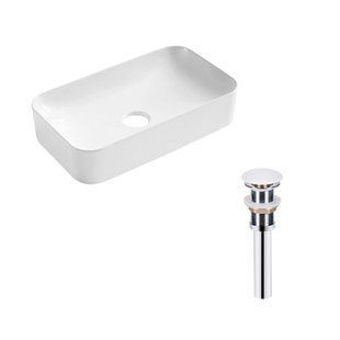 Комплект Qtap Tern: Раковина накладна прамокутна 605x350x140 мм WHITE + Донний клапан PU02 SD00053428 фото