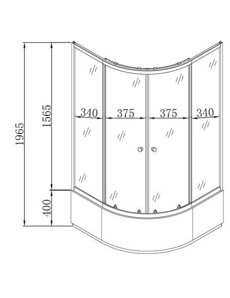 Душевая кабина MIXXUS PLAIN SCT01-90x90 с высоким поддоном 40 см, матовое стекло 4 мм (MI6894) MI6894 фото