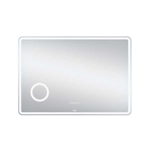 Дзеркало Qtap Crow 1000х700 з LED-підсвічуванням Touch, лінза, цифровий годинник, диммер, рег. яскравості QT0578141670100W SD00045756 фото