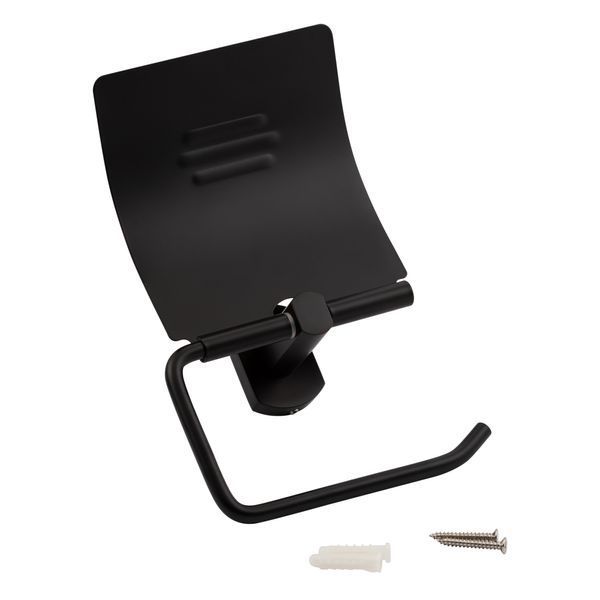 Тримач для туалетного паперу Qtap Liberty QTLIBBLM1151 Black, латунь, матова поверхня, настінний монтаж SD00040018 фото