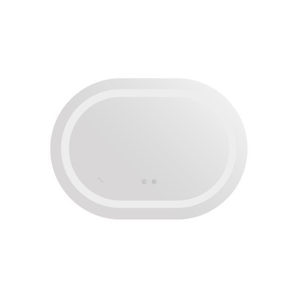 Дзеркало Qtap Gemini 500х700 з LED-підсвічуванням Touch, з антизапотіванням, з диммером, рег. темп. кольори, овальне SD00052316 фото
