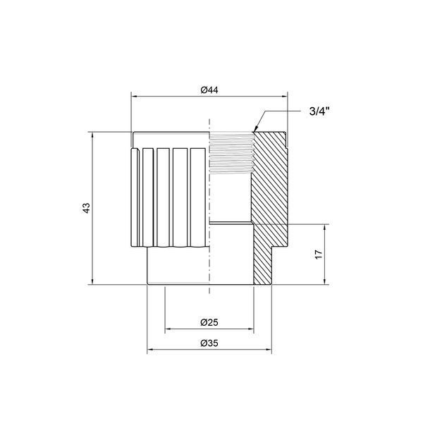 Муфта PPR Thermo Alliance 25х3/4" ВР SD00029331 фото