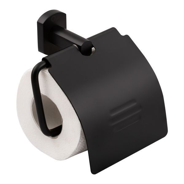 Тримач для туалетного паперу Qtap Liberty QTLIBBLM1151 Black, латунь, матова поверхня, настінний монтаж SD00040018 фото