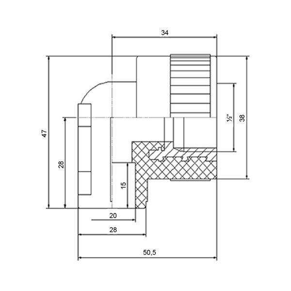 Уголок настенный PPR Blue Ocean 20х1/2", 90&deg; ВР SD00010040 фото