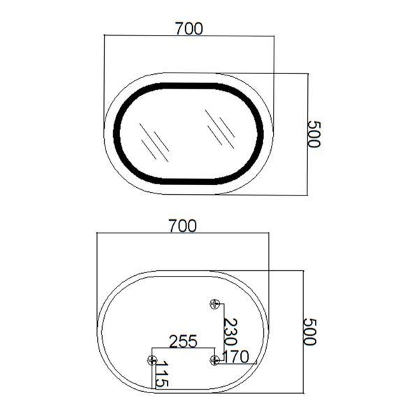 Дзеркало Qtap Gemini 500х700 з LED-підсвічуванням Touch, з антизапотіванням, з диммером, рег. темп. кольори, овальне SD00052316 фото