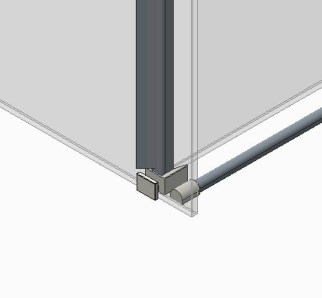 Бічна стінка для душу Koer SR SW01-90x200-TR-07, скло 8мм, графіт, Easy Clean (KR5382) KR5382 фото